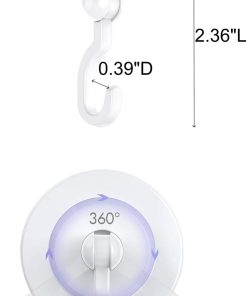 Alternative view of Adhesive Wall & Ceiling Decor Hooks: 4-Pack 3 lbs Heavy Duty No-Drill 360 Swivel Adjustable for Hanging Home Accents Lights Plants Wind Chimes Compatible with 3M Command Strips