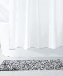 Amazon Basics Platinum Bathroom Rug Mat. Ultra Absorbent Plush Shag. Non-Slip. Quick Drying. Machine Washable. 21 x 34